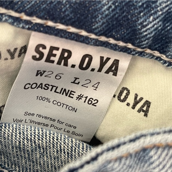 NWT SER.O.YA Omar Drop Crotch Boyfriend jeans size 26/24 coastline - Picture 14 of 16